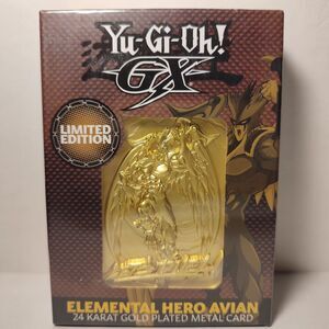 Yugioh GX Elemental Hero Avian Metal Card 24k Gold Plated Official Figurine